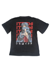 Naruto Itachi Uchiha Graphic Black T-Shirt